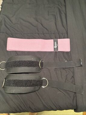Resistance Loop Band and Ankle Straps Set - Pink and Black